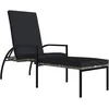 Image de vidaXL Vidaxl Chaise Longue Avec Repose-Pied Résine Tressée Gris