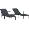 Image de vidaXL Vidaxl Chaises Longues 2 Pcs Avec Table Résine Tressée Gris