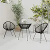 Image de vidaXL Ensemble à manger de jardin 3 pcs Noir3085448