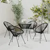 Image de vidaXL Ensemble à manger de jardin 5 pcs Noir