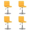 Image de vidaXL Chaises pivotantes à manger lot de 4 jaune tissu3087455