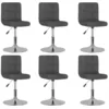 Image de vidaXL Chaises pivotantes Ã  manger lot de 6 Gris foncÃ© Tissu
