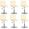 Image de vidaXL Chaises pivotantes à manger lot de 6 Crème Tissu3087460