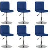 Image de vidaXL Chaises pivotantes de salle Ã  manger 6 pcs Bleu Tissu