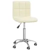 Image de vidaXL Chaise pivotante de salle à manger Crème Tissu3087533
