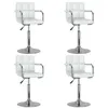 Image de vidaXL Chaises pivotantes à manger lot de 4 blanc similicuir3087886