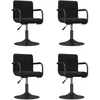 Image de Vidaxl Chaises Pivotantes De Salle Ã Manger 4 Pcs Noir Velours