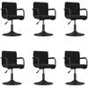 Image de vidaXL Vidaxl Chaises Pivotantes De Salle À Manger 6 Pcs Noir Velours
