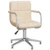 Image de vidaXL Chaise pivotante de salle à manger Crème Tissu3088064