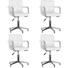 Image de vidaXL Chaises pivotantes à manger lot de 4 blanc similicuir3088072