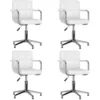 Image de vidaXL Chaises pivotantes Ã  manger lot de 4 blanc similicuir
