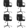 Image de Vidaxl Chaises De Salle Ã  manger Pivotantes 4 Pcs Noir Similicuir