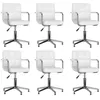 Image de vidaXL Chaises à manger pivotantes lot de 6 blanc similicuir