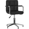Image de vidaXL Chaise pivotante de salle à manger Noir Similicuir 3088093