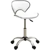 Image de vidaXL Chaise De Bureau En Similicuir Blanc, Pivotante À 360°, Réglable Et Moderne