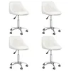 Image de vidaXL Chaises pivotantes à manger lot de 4 Blanc Similicuir3088665