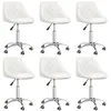 Image de vidaXL Chaises pivotantes à manger lot de 6 blanc similicuir3088675