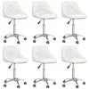Image de vidaXL Chaises pivotantes Ã  manger lot de 6 blanc similicuir