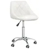 Image de vidaXL Chaise pivotante de salle Ã  manger Blanc Similicuir