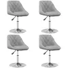Image de vidaXL Chaises à manger pivotantes lot de 4 Gris clair Velours3088758