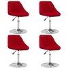 Image de vidaXL Chaises Ã  manger pivotantes lot de 4 Rouge bordeaux Velours