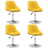 Image de vidaXL Chaises pivotantes à manger lot de 4 jaune moutarde velours3088765
