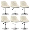 Image de vidaXL Chaises pivotantes à manger lot de 6 Crème Velours3088768