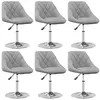 Image de vidaXL Chaises pivotantes à manger lot de 6 Gris clair Velours3088769