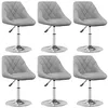 Image de vidaXL Chaises pivotantes Ã  manger lot de 6 Gris clair Velours
