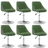 Image de vidaXL Chaises pivotantes à manger lot de 6 Vert foncé Velours3088772