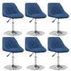 Image de vidaXL Chaises pivotantes à manger lot de 6 Bleu Velours3088773