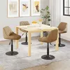Image de vidaXL Chaises pivotantes à manger lot de 4 marron velours3088789