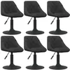 Image de vidaXL Chaises pivotantes à manger lot de 6 noir velours3088799