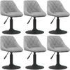 Image de vidaXL vidaXL Chaises pivotantes à manger lot de 6 gris clair velours