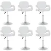 Image de vidaXL Chaises pivotantes à manger lot de 6 blanc similicuir