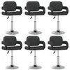 Image de vidaXL Chaises pivotantes à manger lot de 6 noir similicuir
