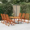 Image de vidaXL Ensemble à manger de jardin 7 pcs Bois d'eucalyptus massif