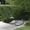 Image de vidaXL Chaise longue à bascule noir acier et textilène318112