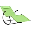 Image de vidaXL Vidaxl Chaise Longue À Bascule Vert Acier Et Textilène