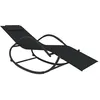 Image de vidaXL Vidaxl Chaise Longue À Bascule Noir Acier Et Textilène