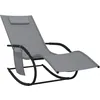 Image de vidaXL Vidaxl Chaise Longue À Bascule Gris Acier Et Textilène