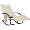 Image de vidaXL Vidaxl Chaise Longue À Bascule Crème Acier Et Textilène