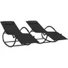 Image de vidaXL Vidaxl Chaises Longues À Bascule 2 Pcs Noir Acier Et Textilène
