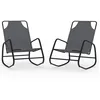 Image de Vidaxl Chaises Longues Ã Bascule 2 Pcs Gris Acier Et TextilÃ¨ne