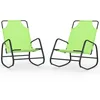 Image de vidaXL Vidaxl Chaises Longues À Bascule 2 Pcs Vert Acier Et Textilène