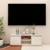 Image de vidaXL Meuble TV Blanc 110x30x40 cm Bois de pin massif809901
