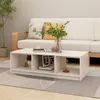 Image de vidaXL Table basse blanc 110x50x34 cm bois de pin massif809913