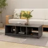 Image de vidaXL Table basse gris 110x50x34 cm bois de pin massif809914