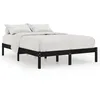 Image de vidaXL Cadre de lit Noir Bois de pin massif 140x190 cm