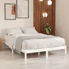 Image de vidaXL Cadre de lit Blanc Bois de pin massif 200x200 cm